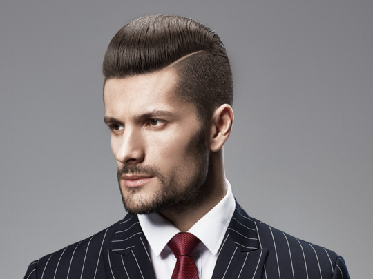 Classic Short Comb-over man in suit