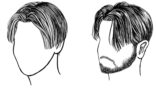 Standard Curtain Hair Illustration